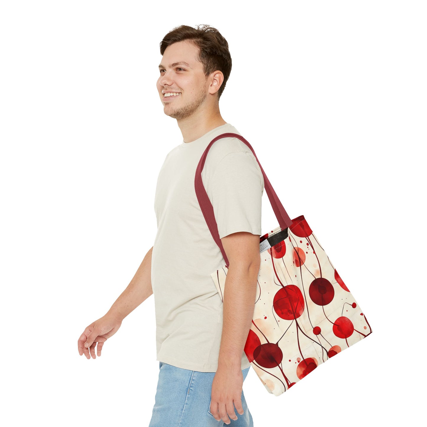 Artistic Red Abstract Tote Bag for Everyday Use
