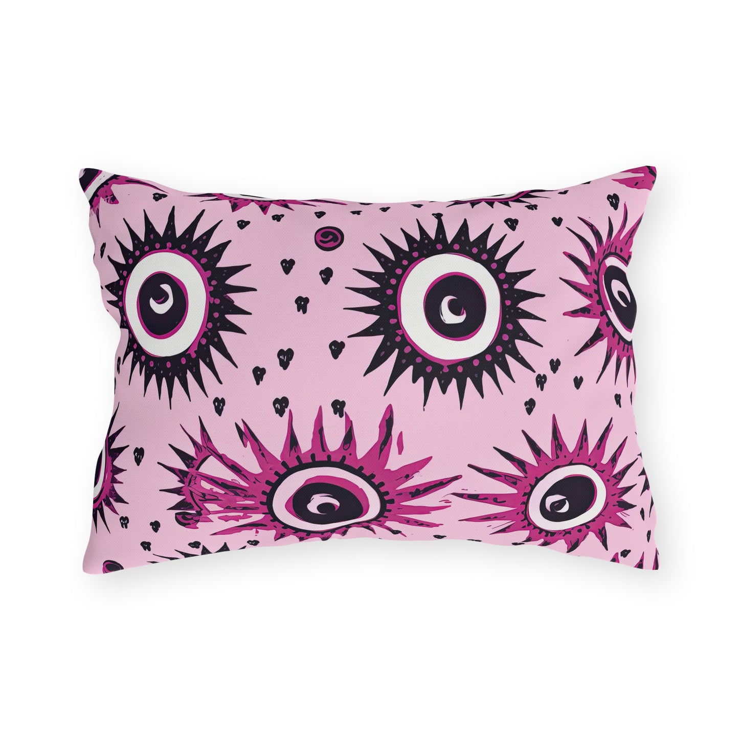 Evil Pink Eye. Outdoor Pillows