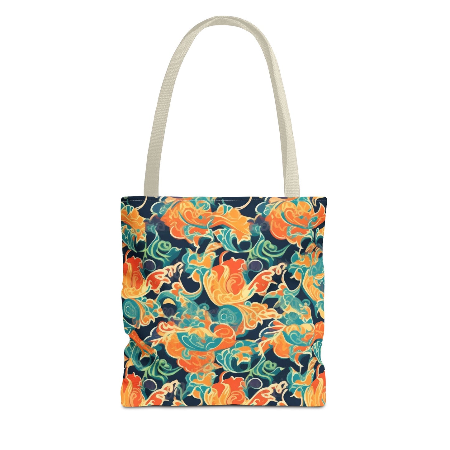 Tangerine Twilight Tapestry. Tote Bag for Everyday Use
