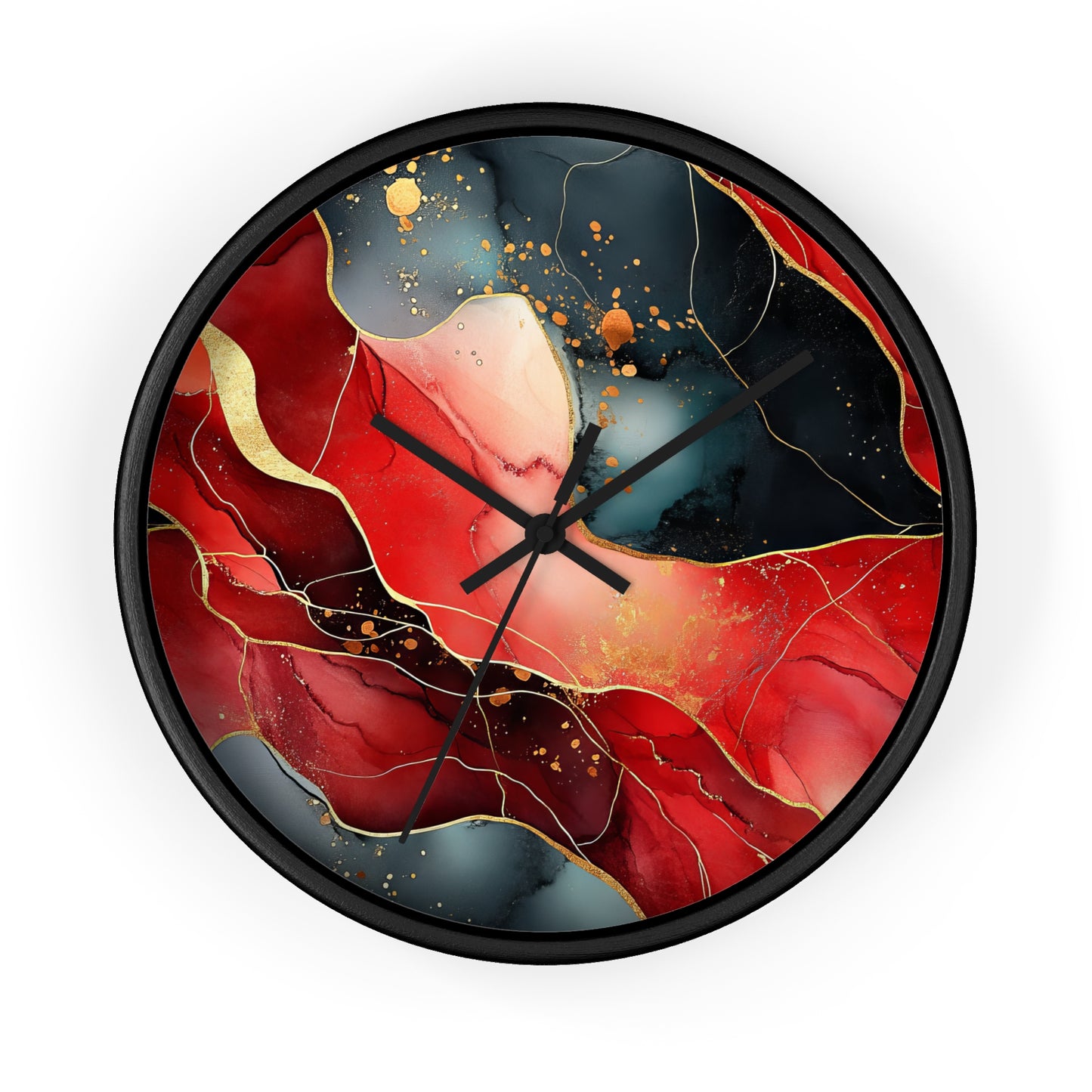 Marbled Cherry Essence. Wall Clock - Artistic Home Decor