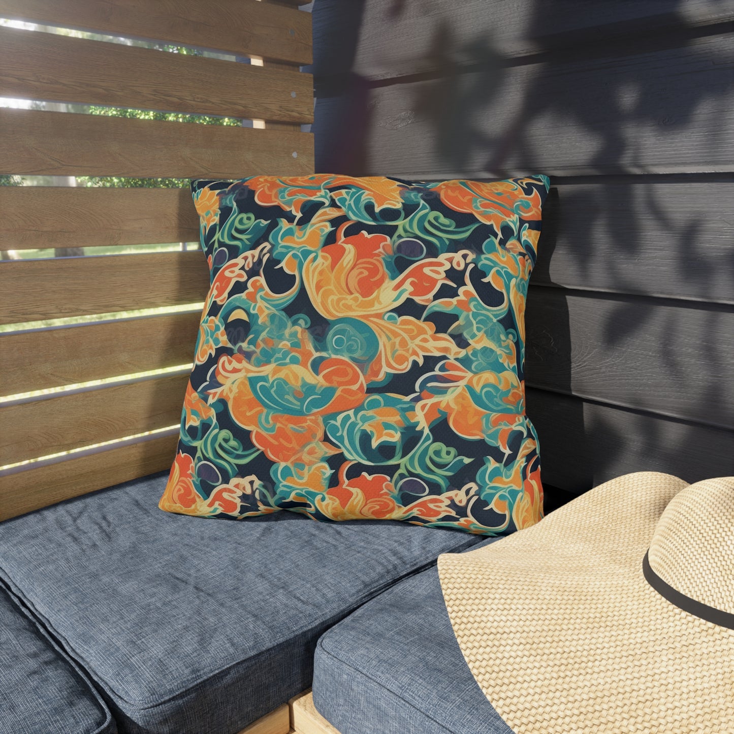 Tangerine Twilight Tapestry .Outdoor Pillows