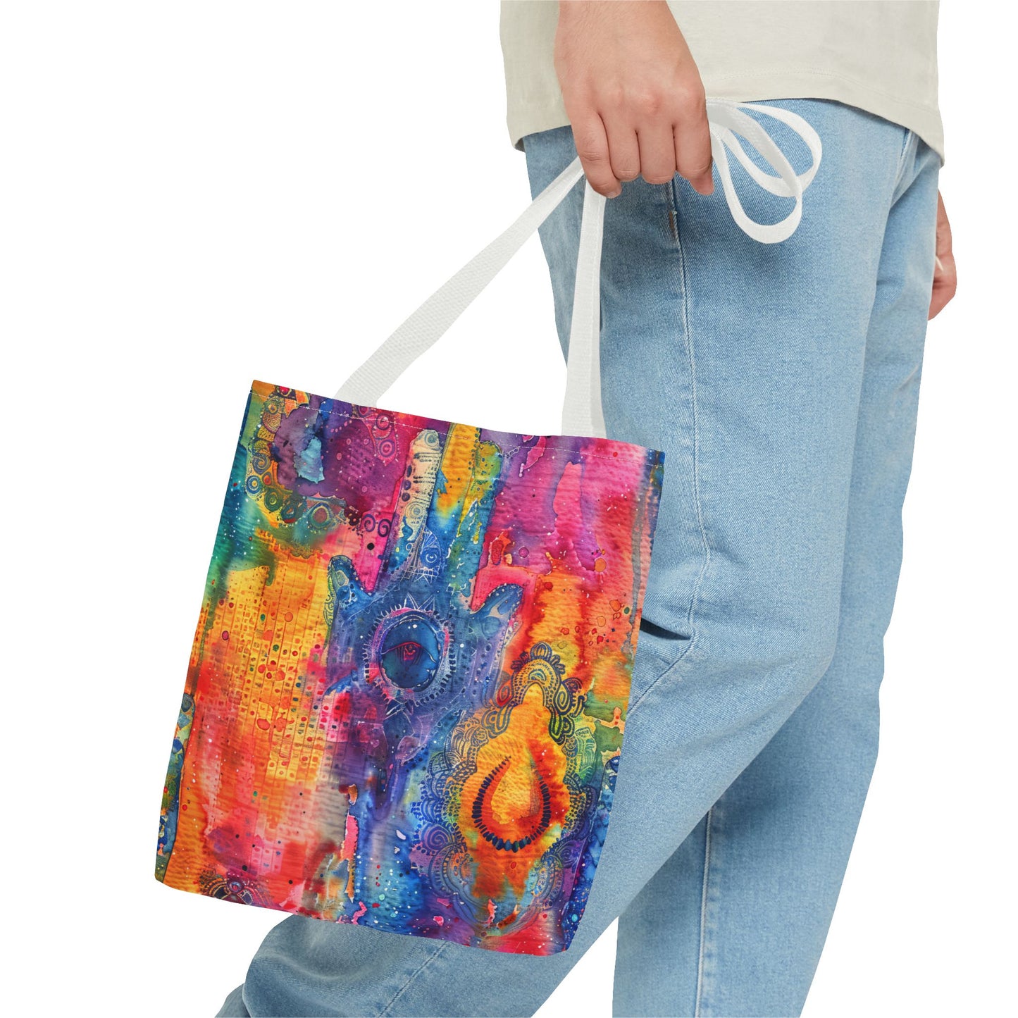 Prismatic Hamsa . Tote Bag for Everyday Use