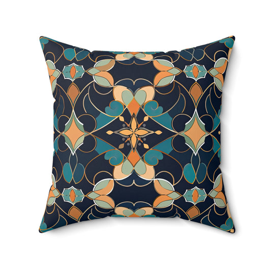 Moroccan Midnight . Spun Polyester Square Pillow