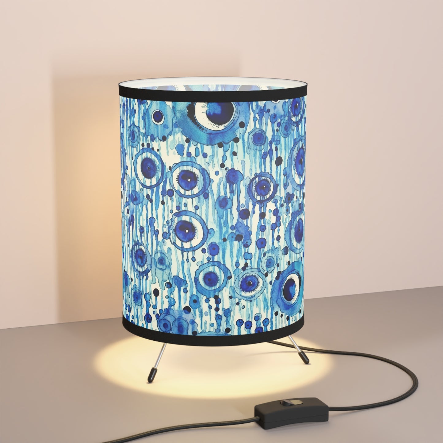 Eclipsed Perception. Tripod Lamp with High-Res Printed Shade, US\CA plug