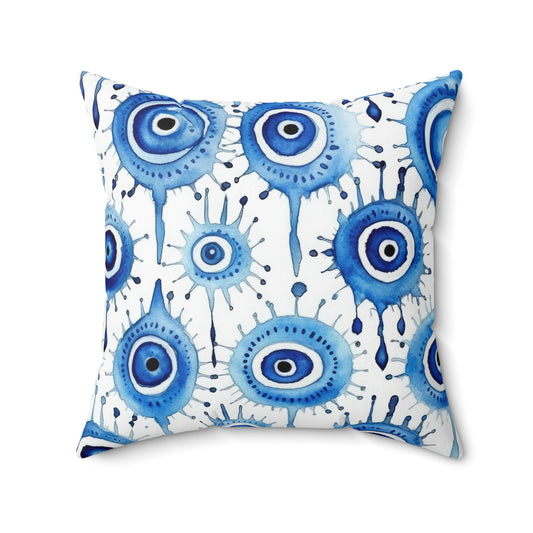 Evil Eye Cry. Spun Polyester Square Pillow