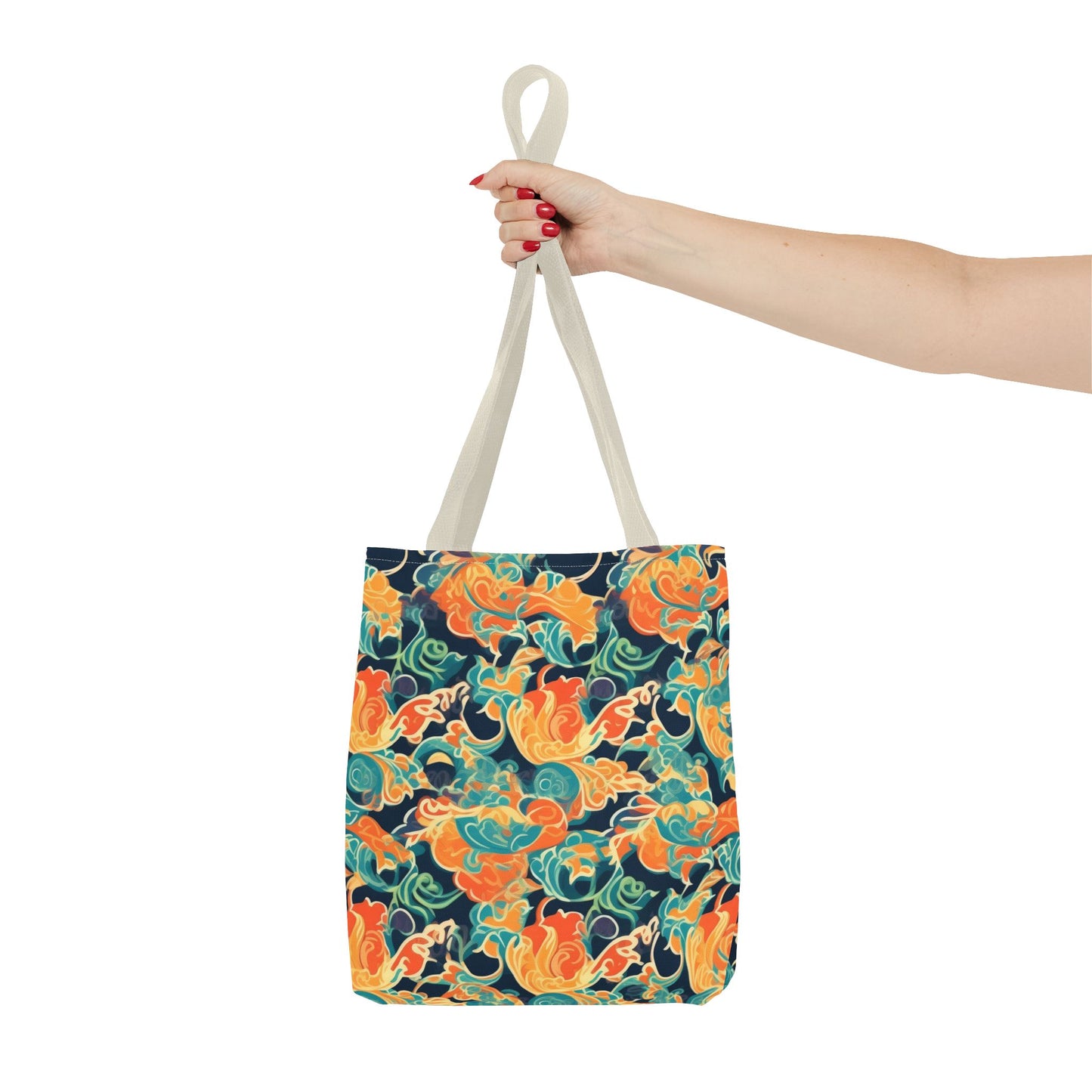 Tangerine Twilight Tapestry. Tote Bag for Everyday Use