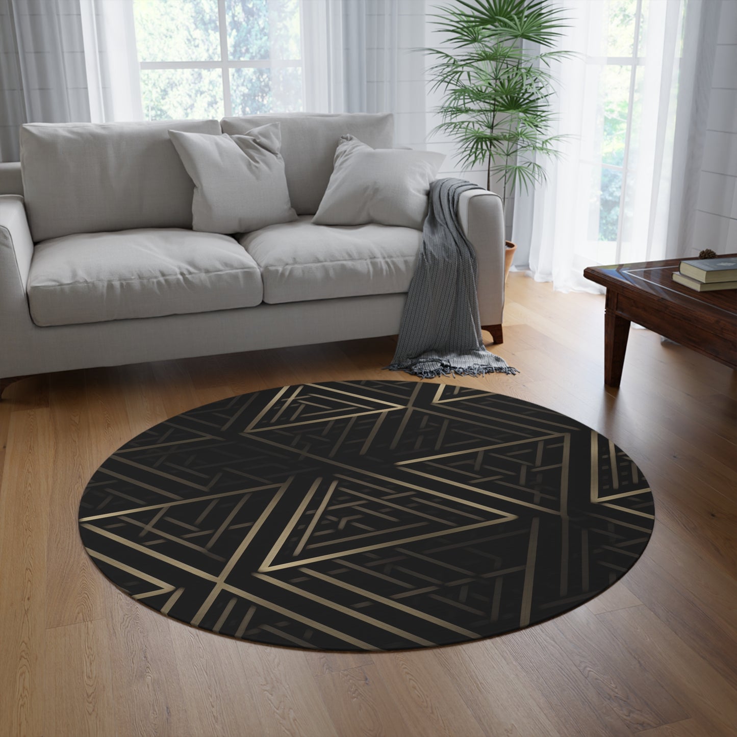 Valknut Forge. Bohemian Eye Round Rug - Colorful Floor Decor for Vibrant Spaces