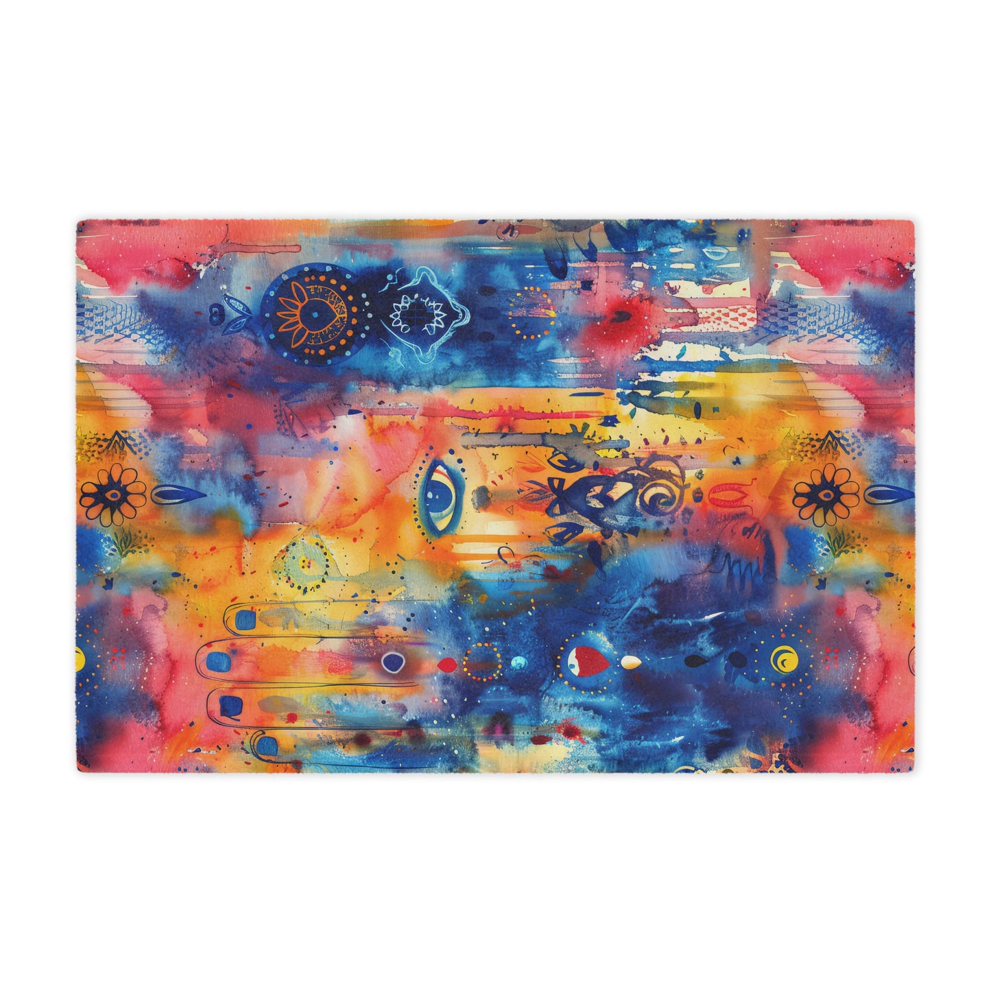 Rainbow Shield Hamsa. Cozy Artistic Microfiber Blanket.