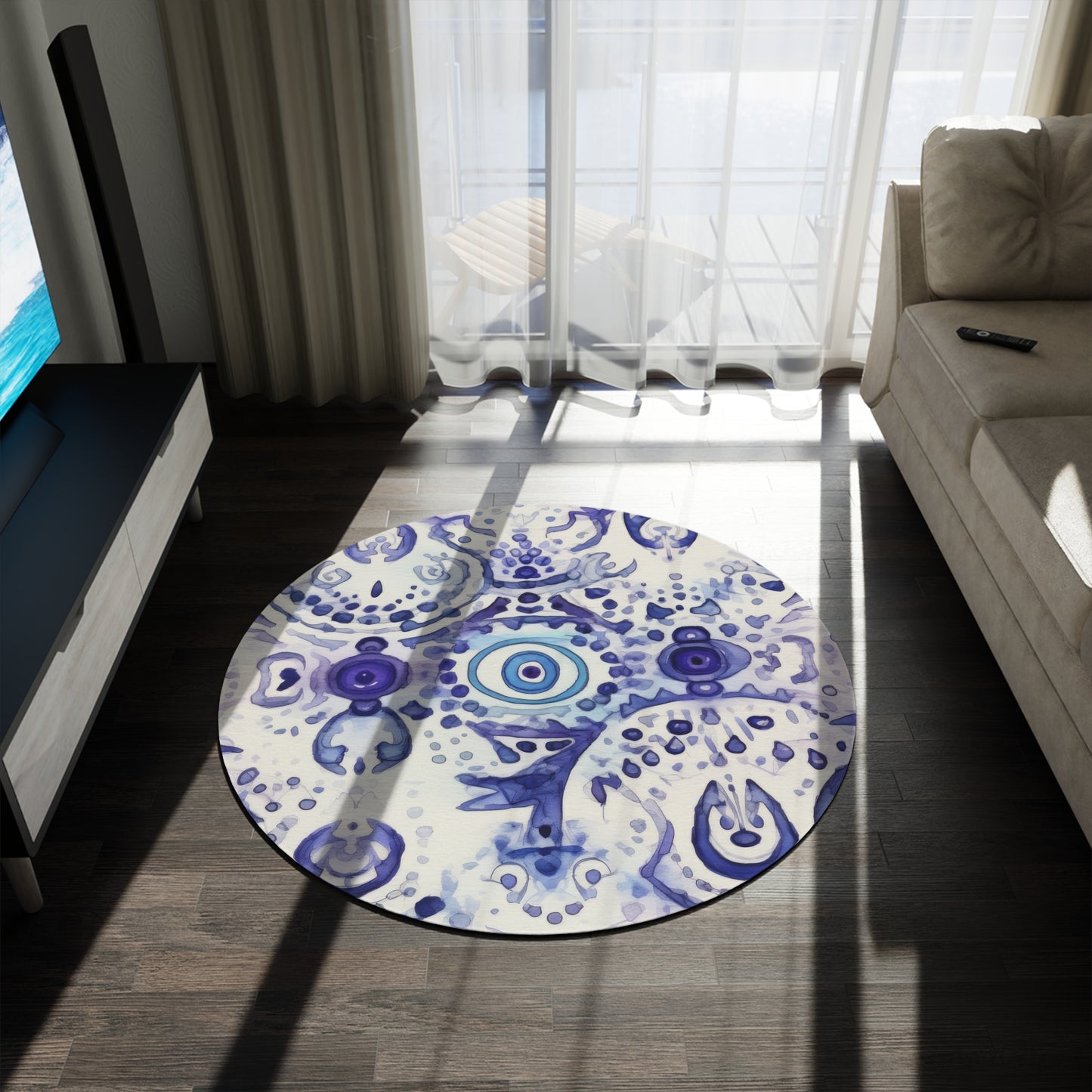 Hamsa Enigma. Round Rug