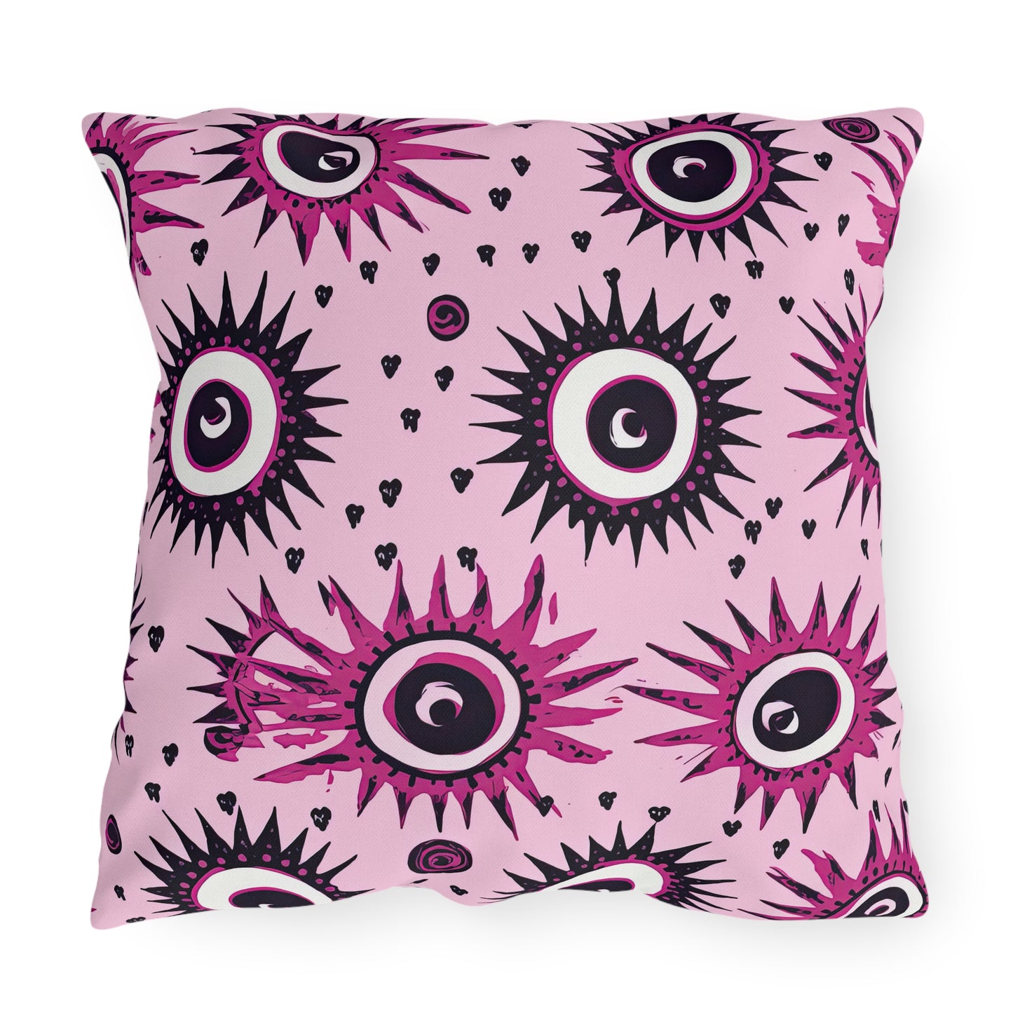 Evil Pink Eye. Outdoor Pillows